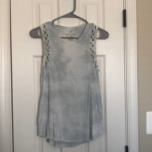Teal light washed tank top from American Eagle